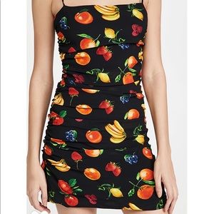 Weworewhat Ronnie Black/multi fruit dress
